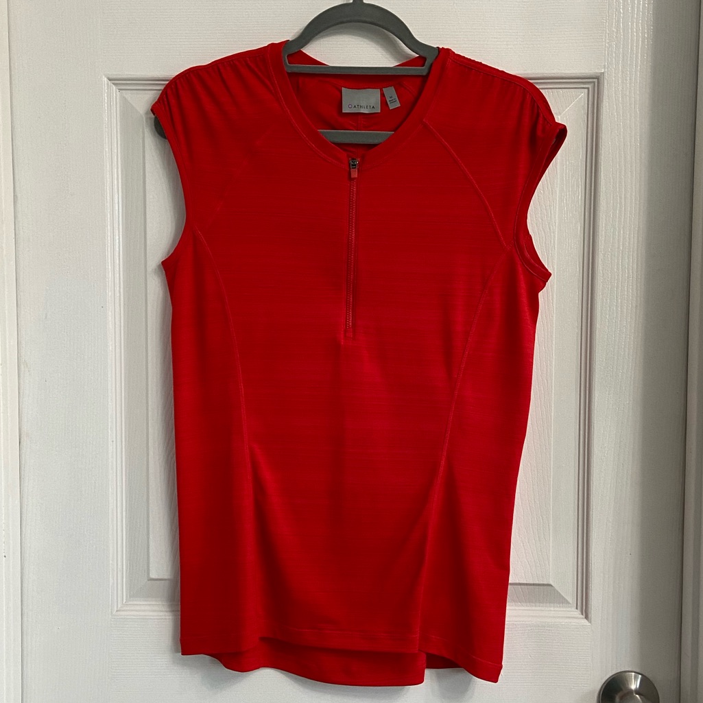 Athleta Red Running Top Quarter Zip Size Medium